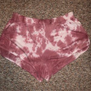 Pink tie dye shorts